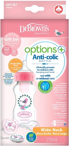 DrB OPT.+SNG BOT. SOOTHER GIFT SET PINK - WB91611
